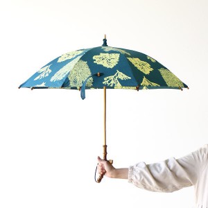 日傘 日本製 晴雨兼用 UVカット コットン100% 綿 染色 バンブー 傘 和風 和柄 おしゃれ コットンパラソル 注染 uminoki