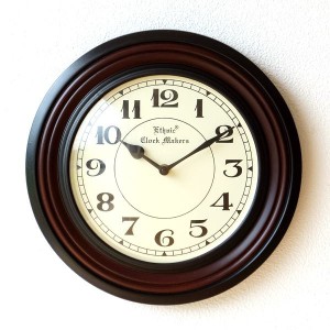 掛け時計 掛時計 壁掛け時計 壁掛時計 おしゃれ 木製 ウッド 丸 ラウンド デザイン ローマ数字 木 ウォールクロック ウッディーラインC