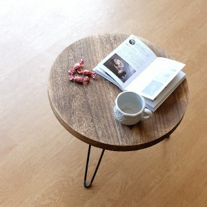 ちゃぶ台 折りたたみ 丸テーブル ローテーブル 木製 アイアン 天然木 幅50cm 丸型 円形 座卓 円卓 ウッド折り畳みテーブル ラウンドの