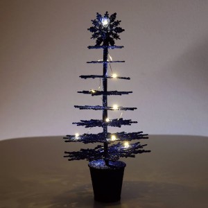 クリスマスツリー オブジェ LED ライト 置物 クリスマス 雑貨 飾り インテリア ディスプレイ LEDレイヤーツリーブルー