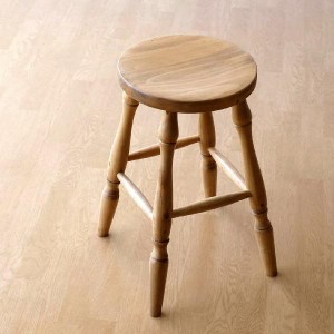 スツール 木製 丸 丸椅子 おしゃれ キッチン パイン材 無垢 天然木 丸い椅子 カントリー レトロなくり棒のウッドスツール