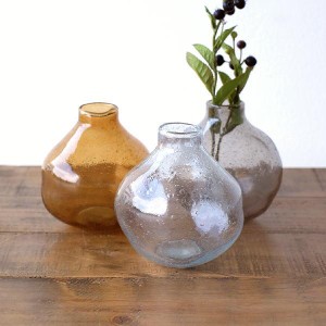 花瓶 フラワーベース おしゃれ ガラス 花器 バブルベース クリア 丸い ガラスベース 一輪挿し シンプル デザイン 北欧 バブルガラスベー