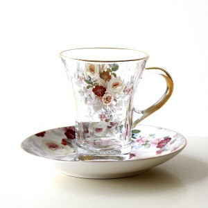 カップ&ソーサー 陶器 ガラス おしゃれ アンティーク エレガント クラシック コーヒーカップ ガラスカップのC&S グランドフルール