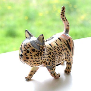 貯金箱 おしゃれ 陶器 猫 ねこ キャット オブジェ 置物 かわいい 動物 アニマル カラフル 陶器のカラフル貯金箱 ネコ