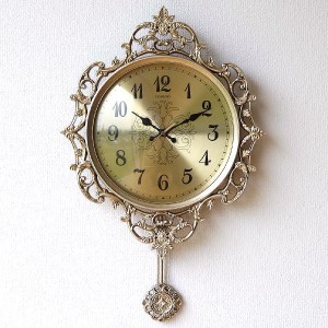 壁掛け時計 掛け時計 おしゃれ かわいい 振り子 ヨーロピアン シンプル アンティーク ウォールクロック モンテカルロ