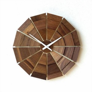 壁掛け時計 壁掛時計 掛け時計 掛時計 木製 おしゃれ 天然木 日本製 ウォールナット ウォールクロック ナチュラル ウッド壁掛け時計SUN L