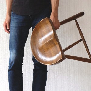 スツール 木製 おしゃれ 玄関 椅子 いす イス ウッドチェア アンティーク レトロ 無垢材 高さ45cm 天然木  オーク鞍型スツール45