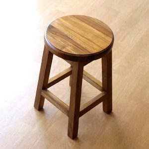 スツール 木製 椅子 丸椅子 おしゃれ キッチン 玄関 天然木 無垢材 ウッドスツール コンパクト チークキッチンロースツール H42