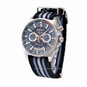 セイコー SEIKO 腕時計 クオーツ クロノグラフ ブルー ナイロンバンド 海外モデル SSB409P1 メンズ [逆輸入品]