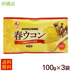 春ウコン粉末 100g×3袋　/比嘉製茶 沖縄産100％ 国産 【M便】