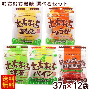 むちむち黒糖 選べる12袋セット（各37g）　/きなこ しょうが 抹茶 パイン アールグレイ紅茶 海邦 【M便】