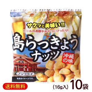 島らっきょうナッツ 16g×10袋　/沖縄お土産 お菓子【M便】