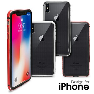 アルミバンパー [ 透明プレート付き ] iPhone XR XS Max ケース バンパーケース スマホケース X XS カバー クリアケース クリアスマホケ