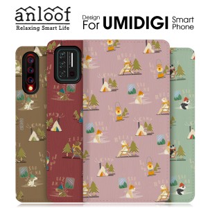 anloof UMIDIGI A9 Pro A7S A3X X Power3 手帳型 ベルト無し ケース 右利き ブック型ケース キャンプ カバー シンプル 軽量 手帳型カバー