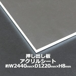 アクリルシート アクリル板 押し出し板 約横2440mm×縦1220mm×厚8mm 無色透明 原板 アクリルボード 押し出し製法 ボード クリア 保護パ