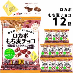 スナック菓子 ロカボ もち麦チョコ 12袋 送料無料 チョコスナック チョコレート菓子 詰め合わせ お菓子 駄菓子 ストック まとめ買い 買い