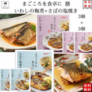 レトルト 惣菜 常温 魚 和風 おかず レトルト食品 詰め合わせ 常温保存 送料無料 惣菜セット 食品 いわしの梅煮 3食 さばの塩焼き 3食 惣