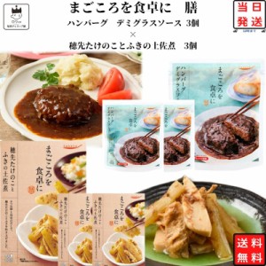 レトルト 惣菜 和風 常温 詰め合わせ 送料無料 惣菜セット レトルト食品 常温保存 穂先たけのことふきの土佐煮 3食 ハンバーグデミグラス