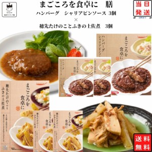 レトルト 惣菜 常温 和風 詰め合わせ 送料無料 惣菜セット レトルト食品 常温保存 穂先たけのことふきの土佐煮 3食 ハンバーグシャリアピ