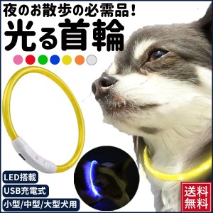 首輪 犬 おしゃれ 小型犬 中型犬 大型犬 光る首輪 犬用 LED ライト USB充電式