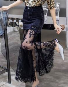 レース 切り替え デニム スカートの通販 Au Pay マーケット