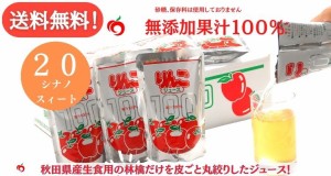 送料無料 横手市 ＪＡ秋田ふるさと りんごジュース シナノスイート 無添加 2０パック 箱入り