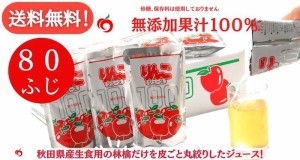 送料無料 横手市 ＪＡ秋田ふるさと りんごジュース ふじ 無添加２０パック ４箱入り ８０パック