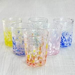 琉球ガラス グラス 沖縄 お土産 冷茶グラス コップ カップ 気泡の海四角グラス