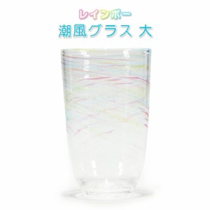 琉球ガラス 琉球グラス コップ ガラス グラス 沖縄 贈り物 ギフト お土産 家飲み 潮風グラス 大 レインボー