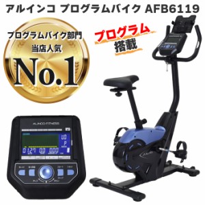 フィットネスバイク アルインコ プログラムバイク 6119 AFB6119 トレーニングプログラム12種 ペダル負荷 24段階調節 心拍数測定 家庭用 