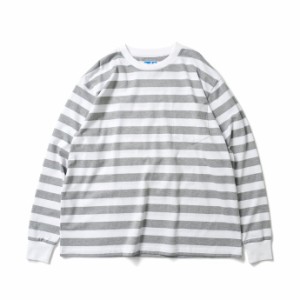 Powderhorn Mountaineering / PH23SS-002 P.H. M.STRIPE L/S TEE Regular Stripe - Grey/White ボーダー長袖Tシャツ