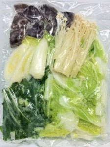 冷凍野菜ミックス（お鍋用）　国産（徳島、岡山産など）　200ｇ（二人前）　冷凍野菜