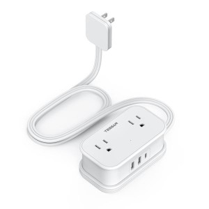 延長コード タイプc TESSAN 1m 電源タップ usb付き コンセントタップ 4個AC差込口 1USB-Cポート 2USB-Aポート 小型軽量