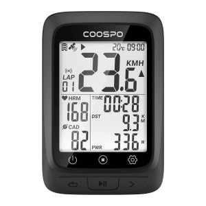 COOSPO サイクルコンピュータ GPS サイコン サイクリングコンピュータ 無線 ワイヤレス 自転車スピードメーター バッテリー内臓 Bluet