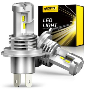 AUXITO H4 Hi/Lo LEDヘッドライト 車用 新基準車検対応 ZES LEDチップ搭載 3倍明るさUP ほぼ純正ハロゲンサイズの登場 高