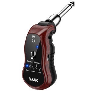 ギターヘッドフォンアンプ LEKATO ミニギターアンプ 充電式 ポケットギターアンプ Bluetooth 受信機付き クリーンコーラスオーバードラ