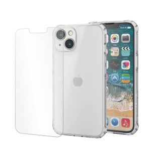 エレコム iPhone14 ケース ガラスフィルム付き ZEROSHOCK 耐衝撃 衝撃吸収 半透明 マット 指紋軽減 黄変防止 クリア PMWA2