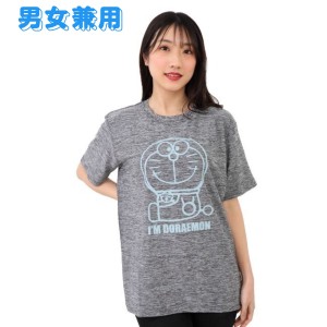 ドラえもんグッズ 半袖 Tシャツ Im Doraemon カチオン 杢 ドライ 横を向いて座っている 男女兼用 大人用 送料無料
