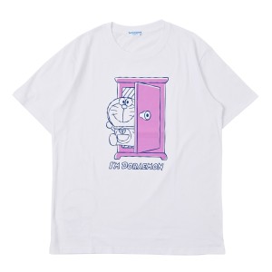 ドラえもんグッズ 半袖 Tシャツ Im Doraemon どこでもドアから全身のドラえもん B柄 男女兼用 大人用 送料無料