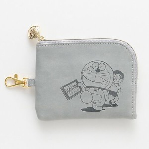 ドラえもんグッズ マルチカードケース コインケース 小銭入れ IC 定期 パス 型押し Doraemon グレー gray