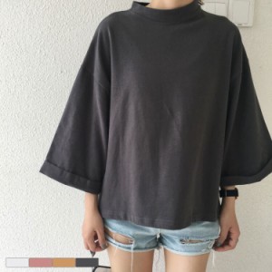 レディース トップス ワイドスリーブ 7分袖 カットソー シャツ 春 夏 秋 冬 送料無料