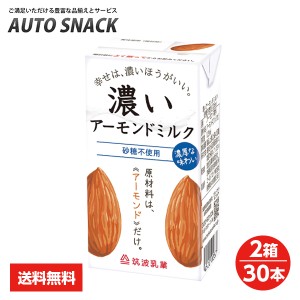 【2箱】筑波乳業　無添加　濃いアーモンドミルク　砂糖不使用　125ml【2箱：30本】【送料無料】【低糖質・コレステロール０】