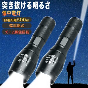 懐中電灯 2個セット 電池式 LED 強力 小型 軍用 高輝度 明るい 最強 防水 最強ルーメン コンパクト 単4 安い アウトドア 作業灯 ミニ