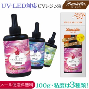 UVレジン液 UV-LED対応 粘度3種類 100g ハイブリッド ハードタイプ クリア