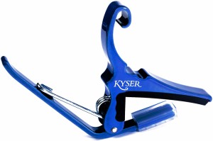Kyser (カイザー) クイックチェンジ カポタスト 6弦アコースティックギター用, 青, KG6U 