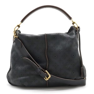 【限定価格】LOUIS VUITTON ルイヴィトン ショルダーバッグ モノグラムマヒナ セレネPM ポーチ付き かばん 鞄 M94314    ノワール ブラウン 茶 シルバー金具 レディース【品】