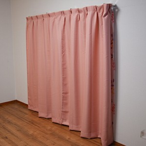 カーテンフランド　ピンク　４枚組　約幅１００×丈１３５ｃｍ カーテン 厚地カーテン レースカーテン 4枚セット 遮光 かわいい おしゃれ