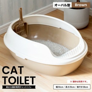 キャットトイレ　オーバルＢＲ 猫 トイレ 本体 ネコトイレ 猫用トイレ キャットトイレ しつけ 猫砂 コーナン