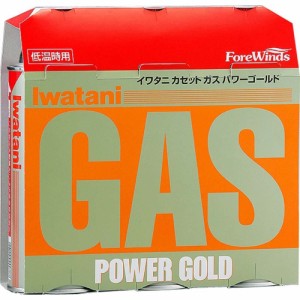 イワタニ(Iwatani) カセットガス パワーゴールド3P CB-250-3PG ゴールド＆オレンジパック：幅２０４×奥行７０×高さ２００ｍｍ