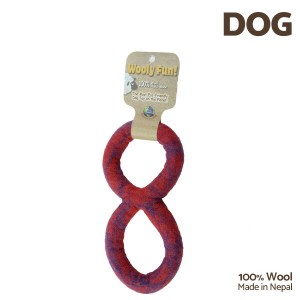 [ウーリーファン]Wooly Fun!! FIGURE 8 TUG レッドマーブル ウール おもちゃ 犬用 コスゲ 734663861257 w-154225-00-00